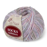 Socks Cashmere Цвет 4043 светло - сиреневый / бело - коралловый / бело - зеленый