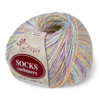 Socks Cashmere Цвет 4051 фиалка / светло - голубой / персик / светло - желтый