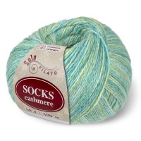 Socks Cashmere Цвет 4071 салатовый / бирюзово - голубой / молочный