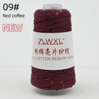 Хлопок 100% с пайетками 3мм 50г 400м Цвет 009 слива