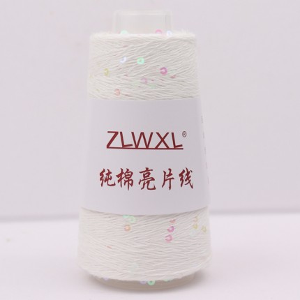 Пряжа для вязания ZLWXL Хлопок 100% с пайетками 3мм 50г 400м