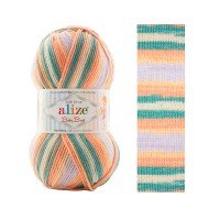 Baby Best Batik Цвет 7917 cветло - сиреневый / абрикос / петроль / шампанское