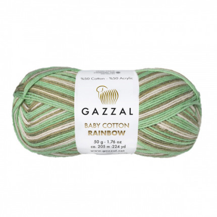 Пряжа для вязания Gazzal Baby Cotton Rainbow (Газзал Беби Коттон)