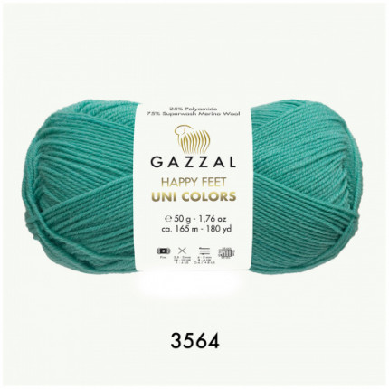 Пряжа для вязания Gazzal Happy Feet Uni Colors  (Газзал Хеппи фит уни колорс)