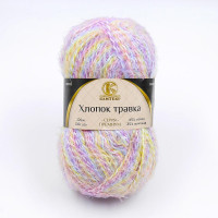 Хлопок Травка Цвет 238 2 розовый-желтый-голубой