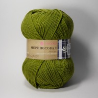 Мериносовая Цвет 252 зеленый горошек