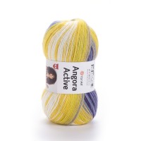 Angora Active Цвет 854 молочный/синий/желтый