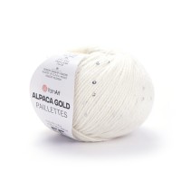 Alpaca Gold Paillettes Цвет 9301 белый