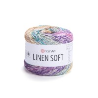 Linen soft Цвет 7401 розовый-сиреневый-бирюза-желтый