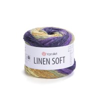 Linen soft Цвет 7410 фиолетовый-желтый-хаки-горчичный