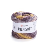 Linen soft Цвет 7415 бежевый-серый-горчичный