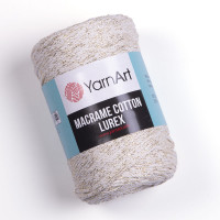 Macrame Cotton Lurex (упаковка 4 шт) Цвет 724 молочный с золотом
