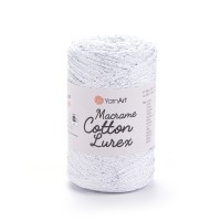 Macrame Cotton Lurex Цвет 720 белый серебро