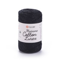 Macrame Cotton Lurex Цвет 722 черный с черным люрексом