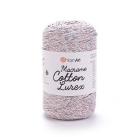 Macrame Cotton Lurex Цвет 727 светло - серый с бронзовым люрексом