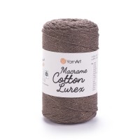 Macrame Cotton Lurex Цвет 736 коричневый с бронзовым люрексом