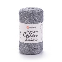 Macrame Cotton Lurex Цвет 737 серый с серебром