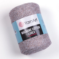 Macrame Cotton Lurex Цвет 727 светло - серый с бронзовым люрексом