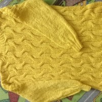 Жёлтый пуловер с косами от автора Ольга